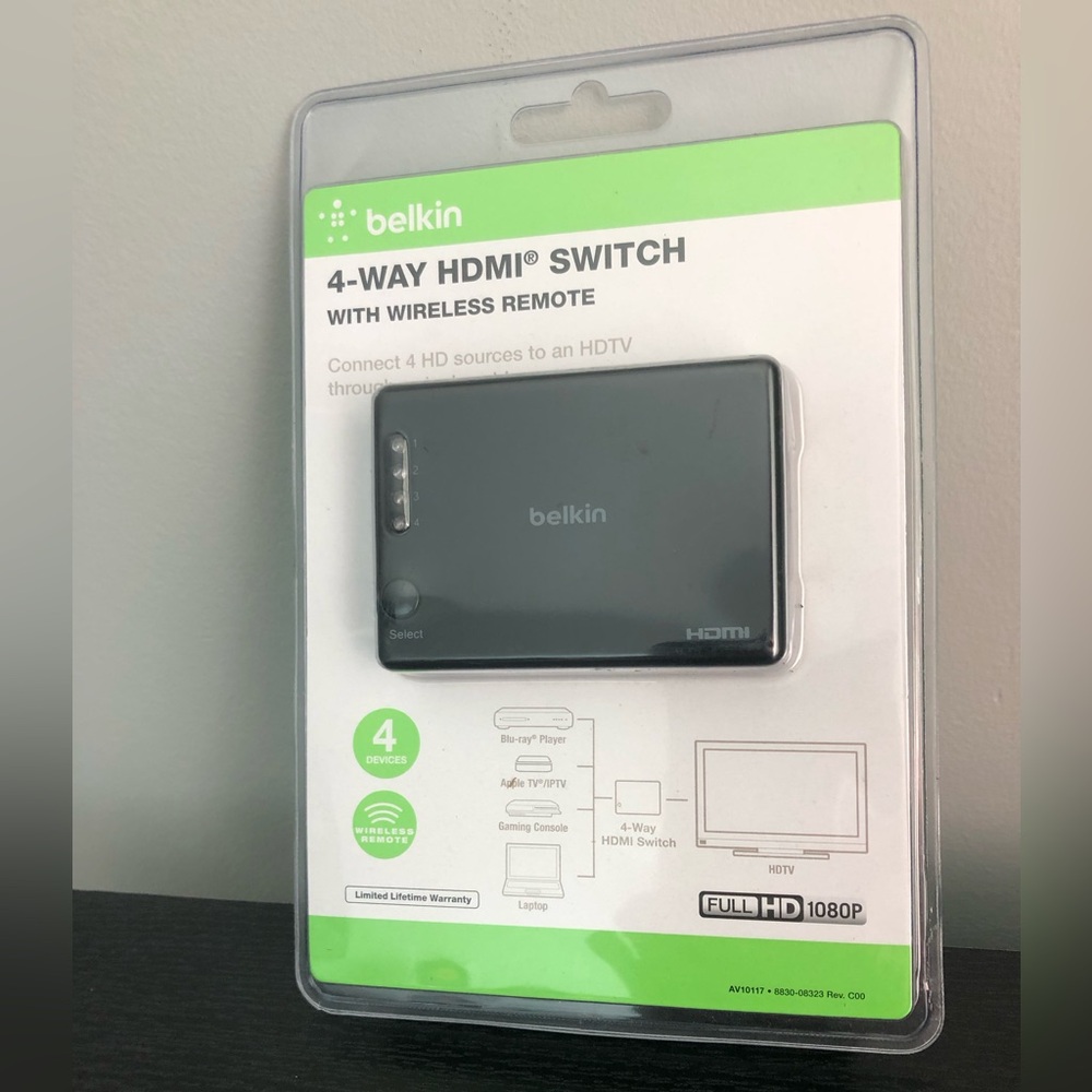 New belkin 4-Way HDMI Switch with wireless remote